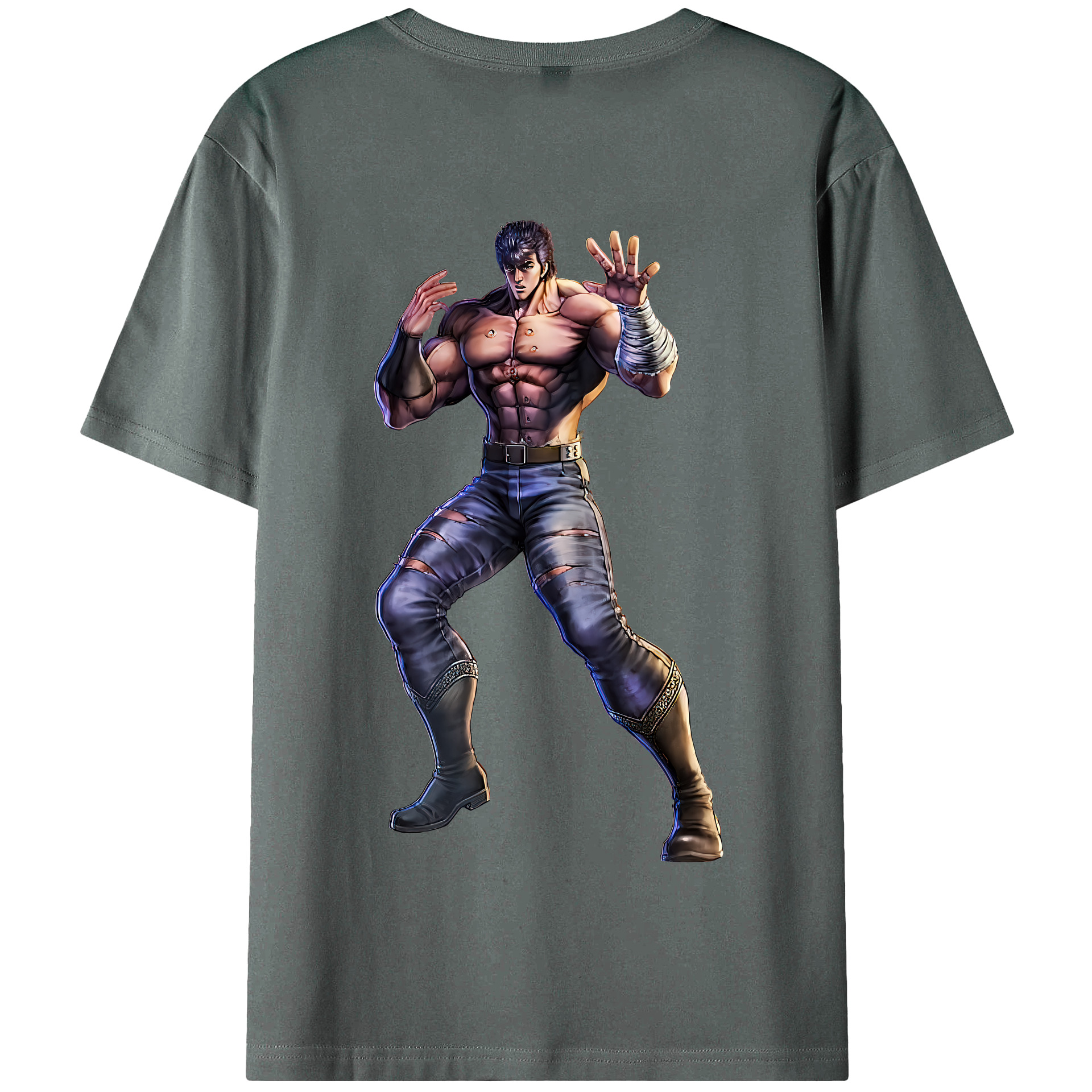 （画像用） 北斗の拳 Fist of the North Star 綿100％半袖Tシャツ（背面プリント）